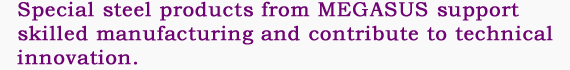 Special steel products from MEGASUS support skilled manufacturing and contribute to technical innovation.